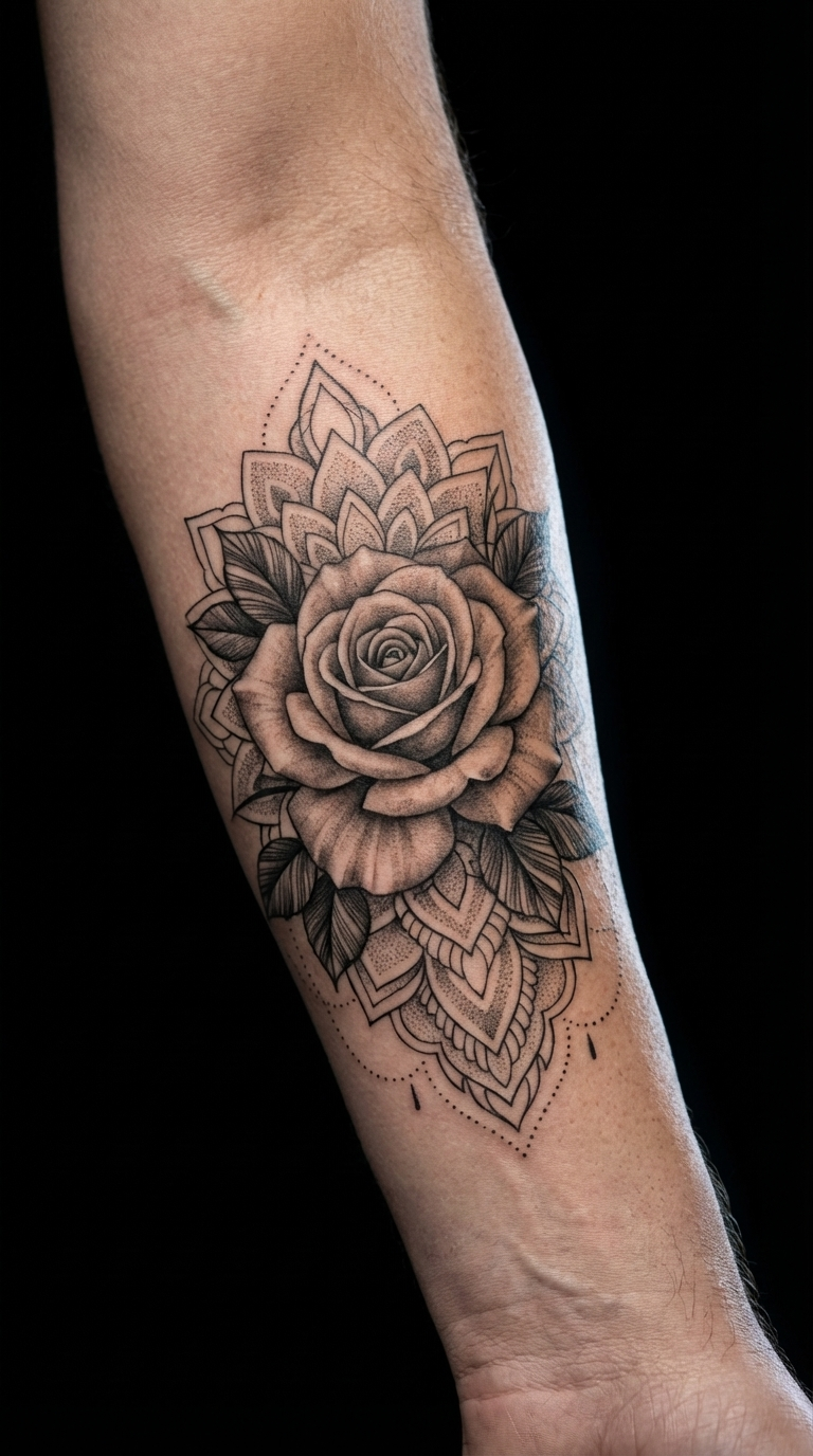 download (33) Tatouage Rose dot work homme